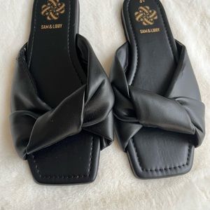 Sam & Libby Vegan Black Slide Sandals, 8.5, NWOT, Bundle Me 🤩